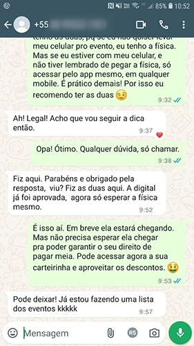 Depoimentos sobre Carteira de Estudante